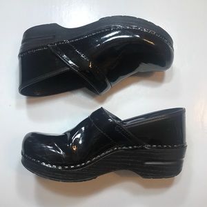 Black Patent Leather Dansko Clogs